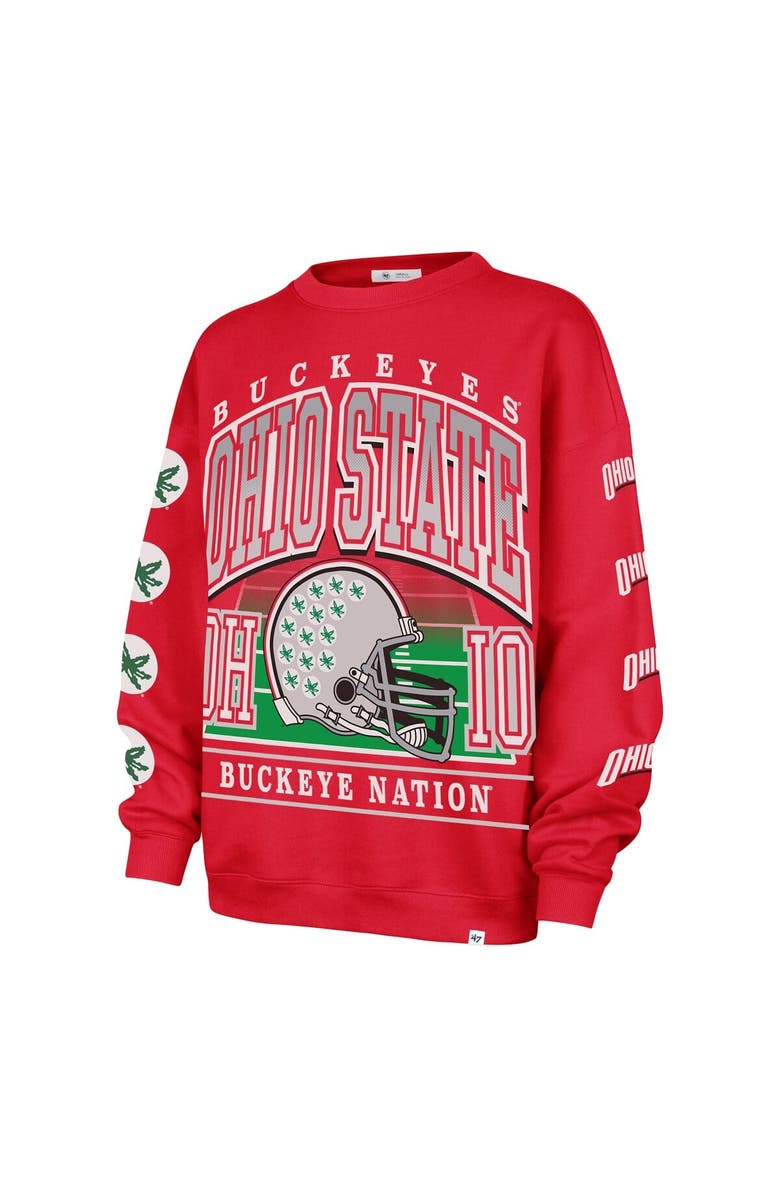 '47 Women's '47 Scarlet Ohio State Buckeyes Go Big Oversized Pullover Sweatshirt, Alternate, color, Scarlet