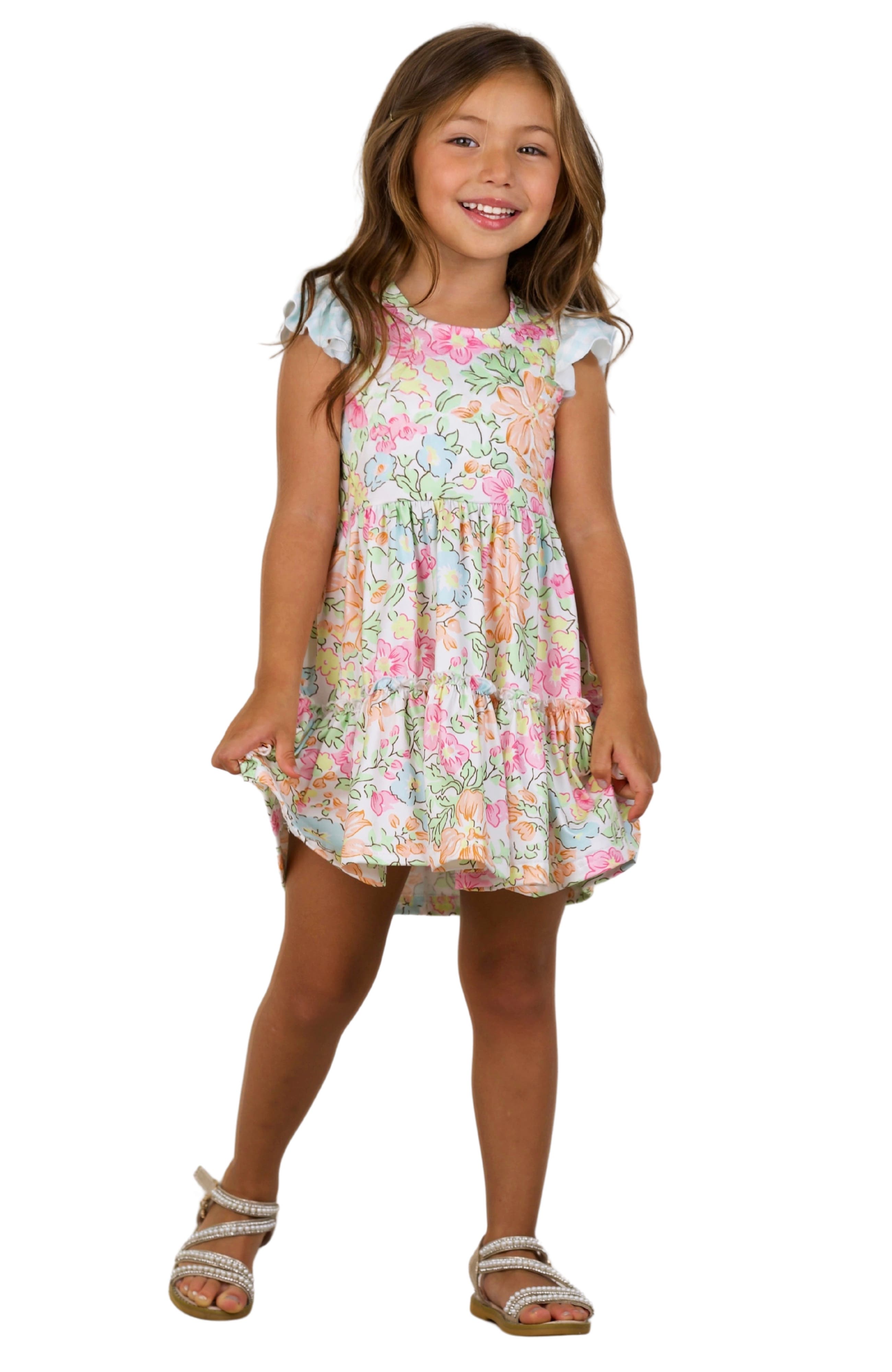 Mia Belle Girls Girls Pastel Bloom Flutter Dress (Women) | Nordstrom