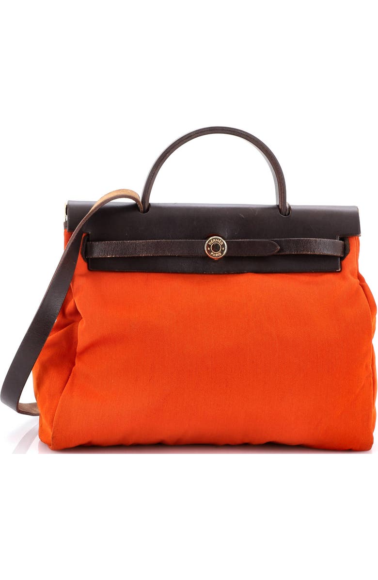 Pre-Owned Hermes Herbag Toile and Leather PM, Main, color, Orange