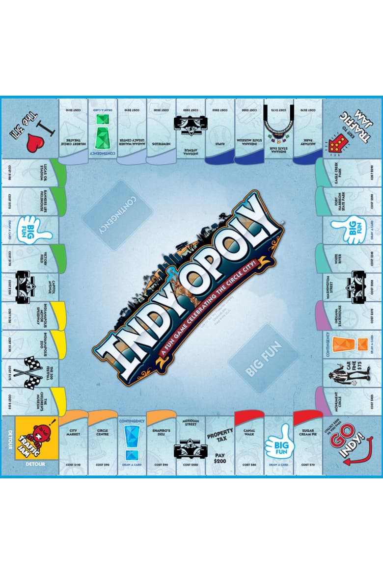 Indyopoly Indianapolis Themed Family Board Game, Alternate, color, Multicolored