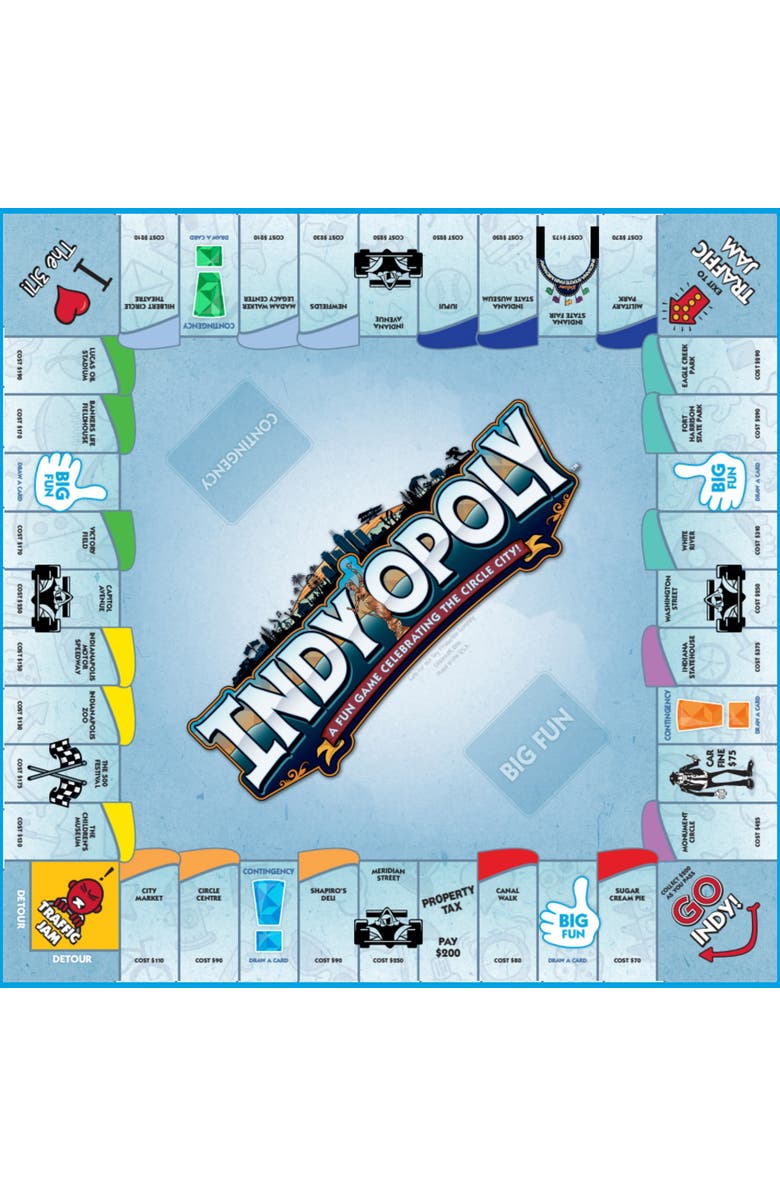 Late for the Sky Indyopoly Indianapolis Themed Family Board Game, Alternate, color, Multicolored
