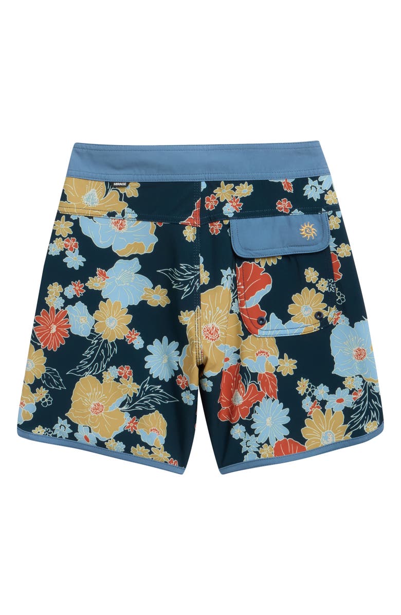 Rip Curl Kids' Pacific Floral Print Swim Trunks, Alternate, color, Dark Navy