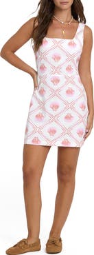 Billabong Sunlit Sky Seashell Print Cotton Blend Minidress