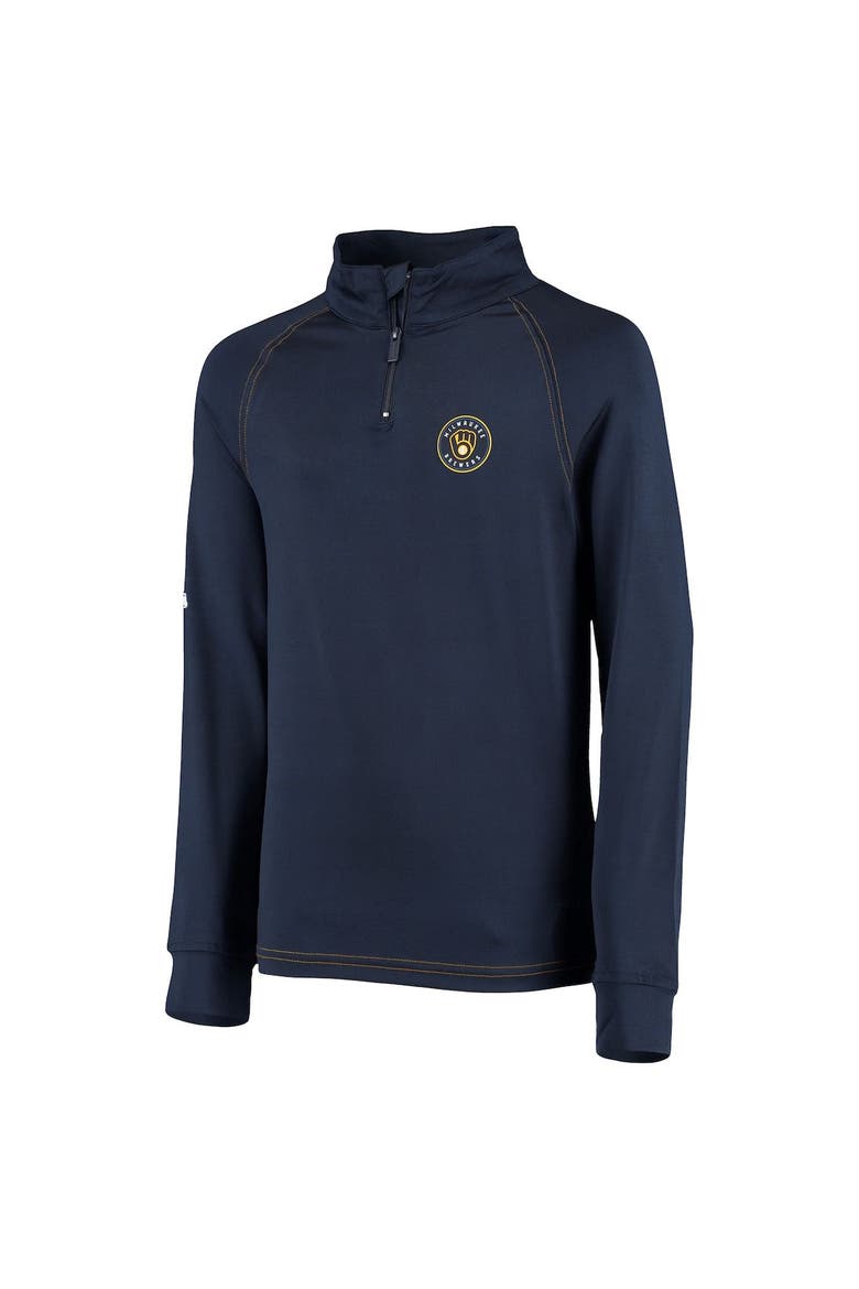Youth Stitches Navy Milwaukee Brewers Raglan Quarter-Zip Jacket, Alternate, color, Navy