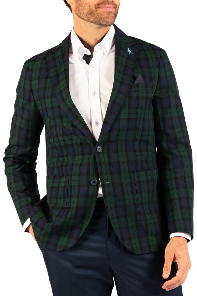 Holiday Blackwatch Plaid Sport Coat, Alternate, color, GREEN