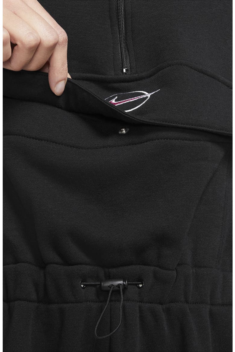 Sportswear Icon Clash Long Sleeve Romper, Alternate, color, BLACK/ WHITE