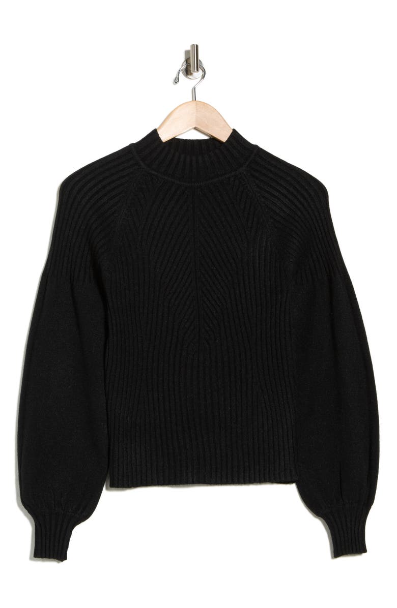 Love Token Hannah Mock Neck Sweater, Alternate, color, Black