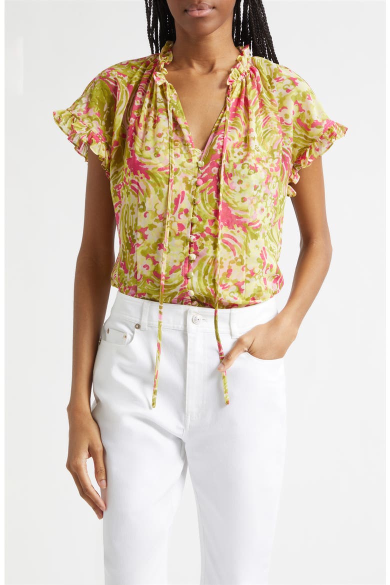 Jenise Daisy Swirl Top, Main, color, PINK AMETHYST MULTI