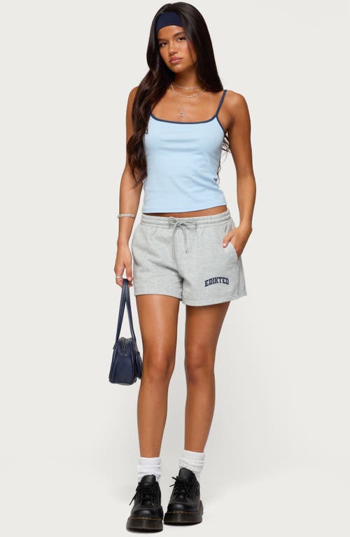 Edikted Deanna Stretch Cotton Crop Camisole In Blue