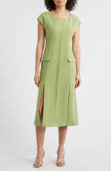 Black Halo Lali Slit Midi Dress