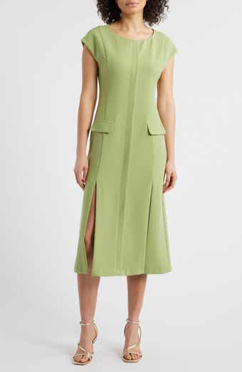 Black Halo Lali Slit Midi Dress