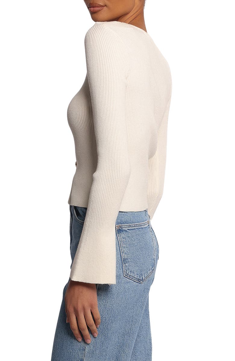Petal & Pup Rosienna Ribbed Button Front Sweater, Alternate, color, Cream