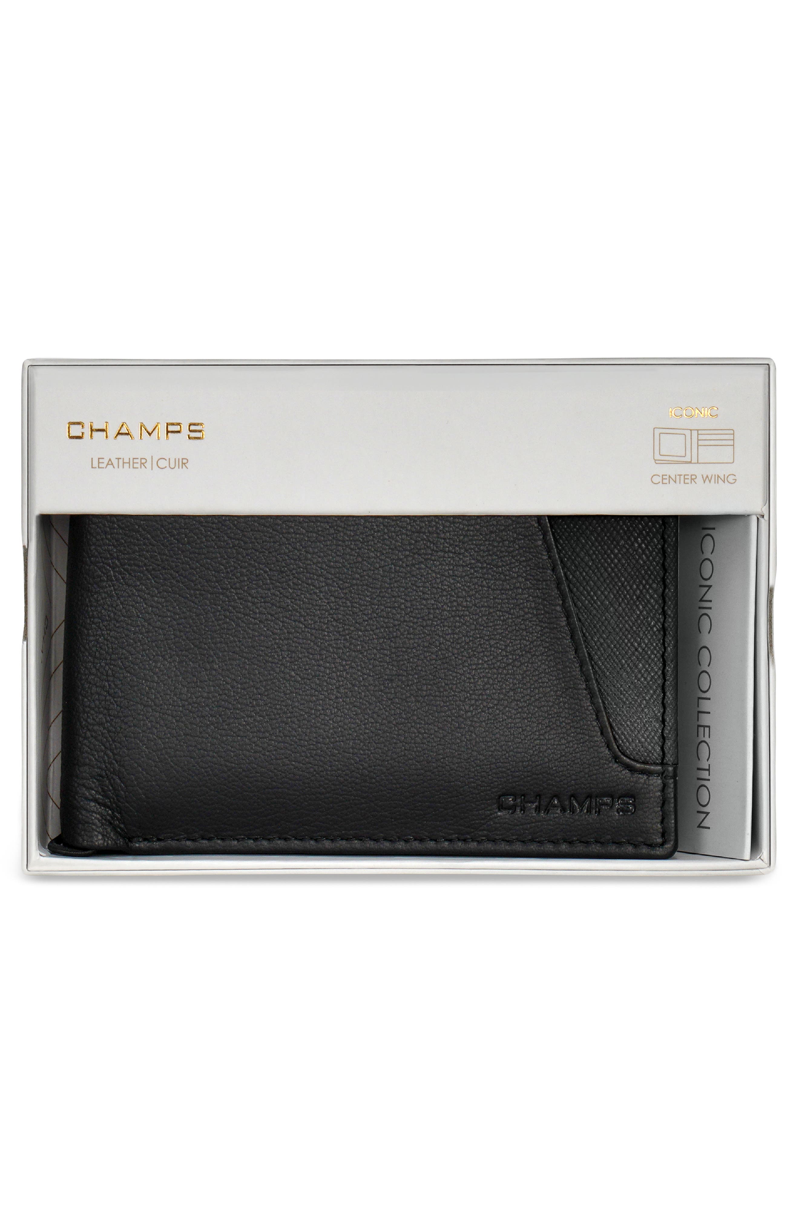 Iconic ID Flap Leather Bifold Wallet, Alternate, color, BLACK/ BLACK