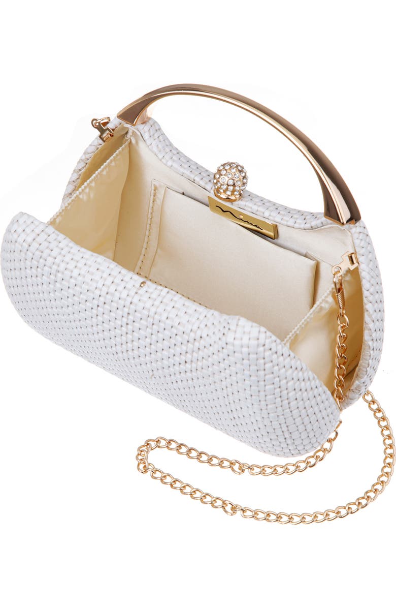 Nina Brando Frame Clutch, Alternate, color, White