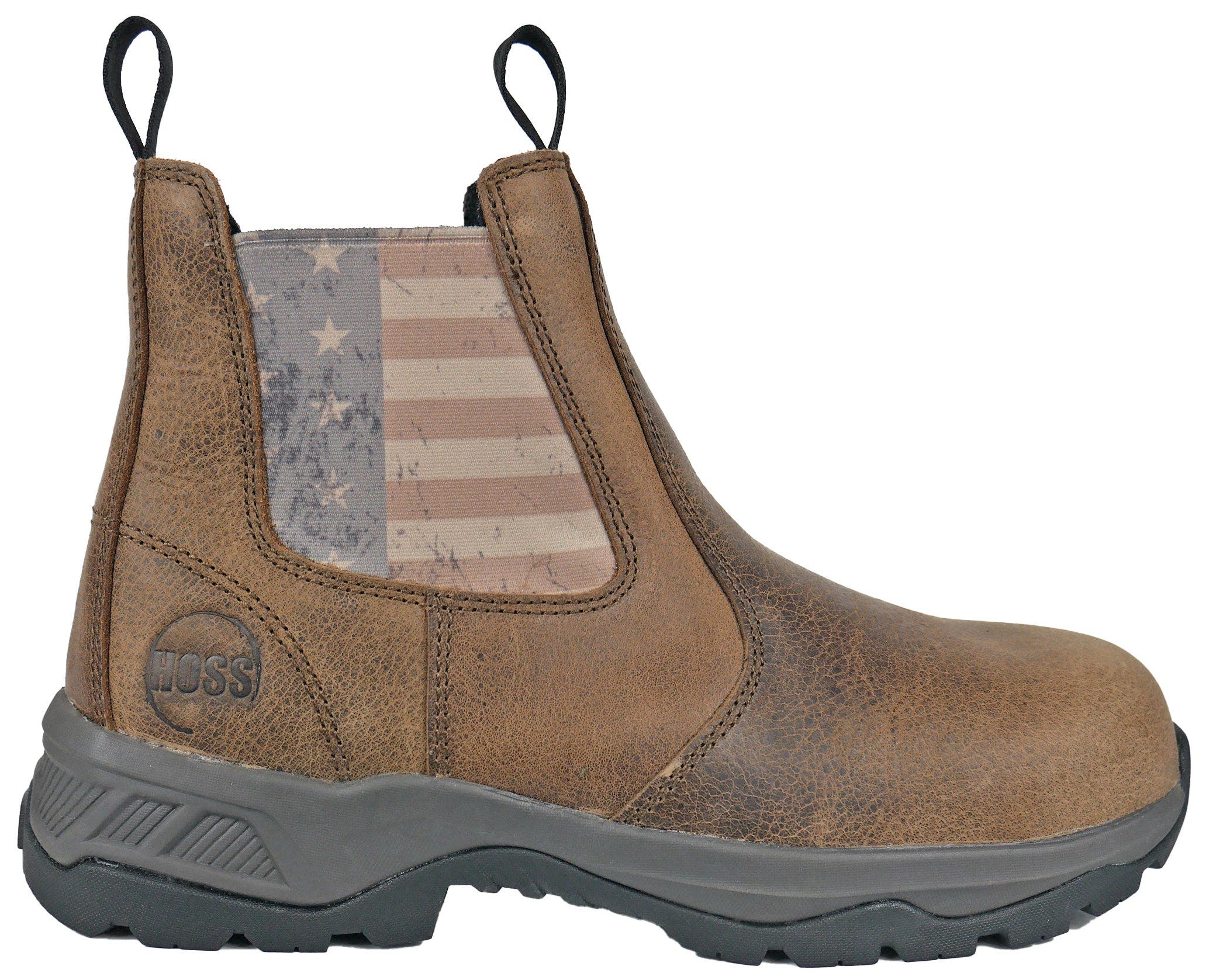 Hoss Boot Company HOSS Old Glory Distressed Composite Toe Work Boot, Alternate, color, Brown