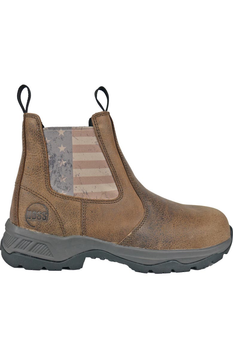 Hoss Boot Company HOSS Old Glory Distressed Composite Toe Work Boot, Alternate, color, Brown