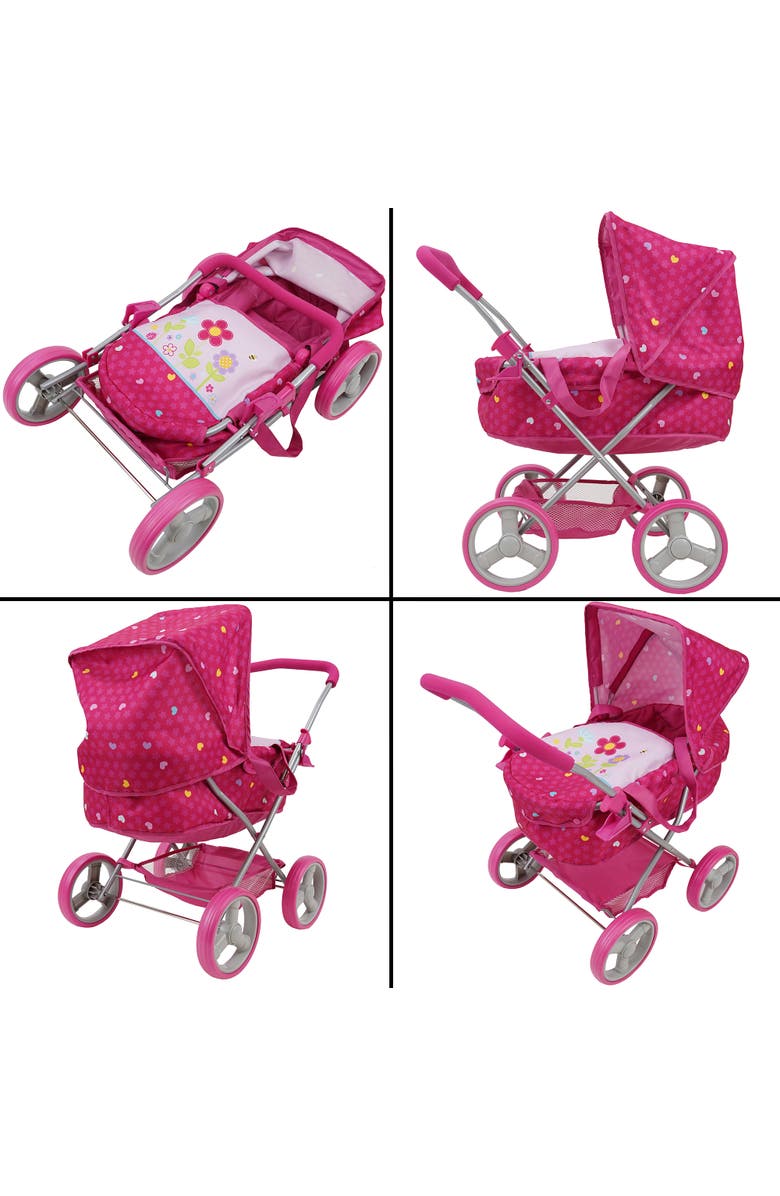 509 Garden Doll Pram Large Canopy, Alternate, color, Pink