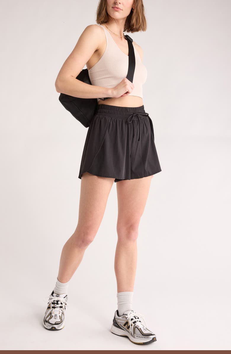 Z by Zella Open Matchpoint Shorts, Alternate, color, Black