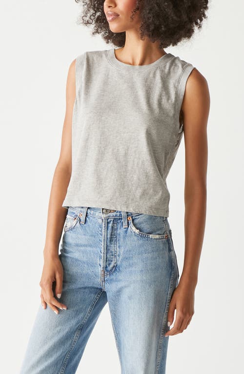 Michael Stars Johnnie Cropped Crew Neck Tank In Heather Grey In Heather Grey