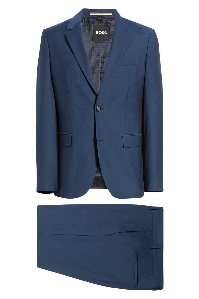 Houston Virgin Wool 3-Piece Suit, Alternate, color, DARK BLUE