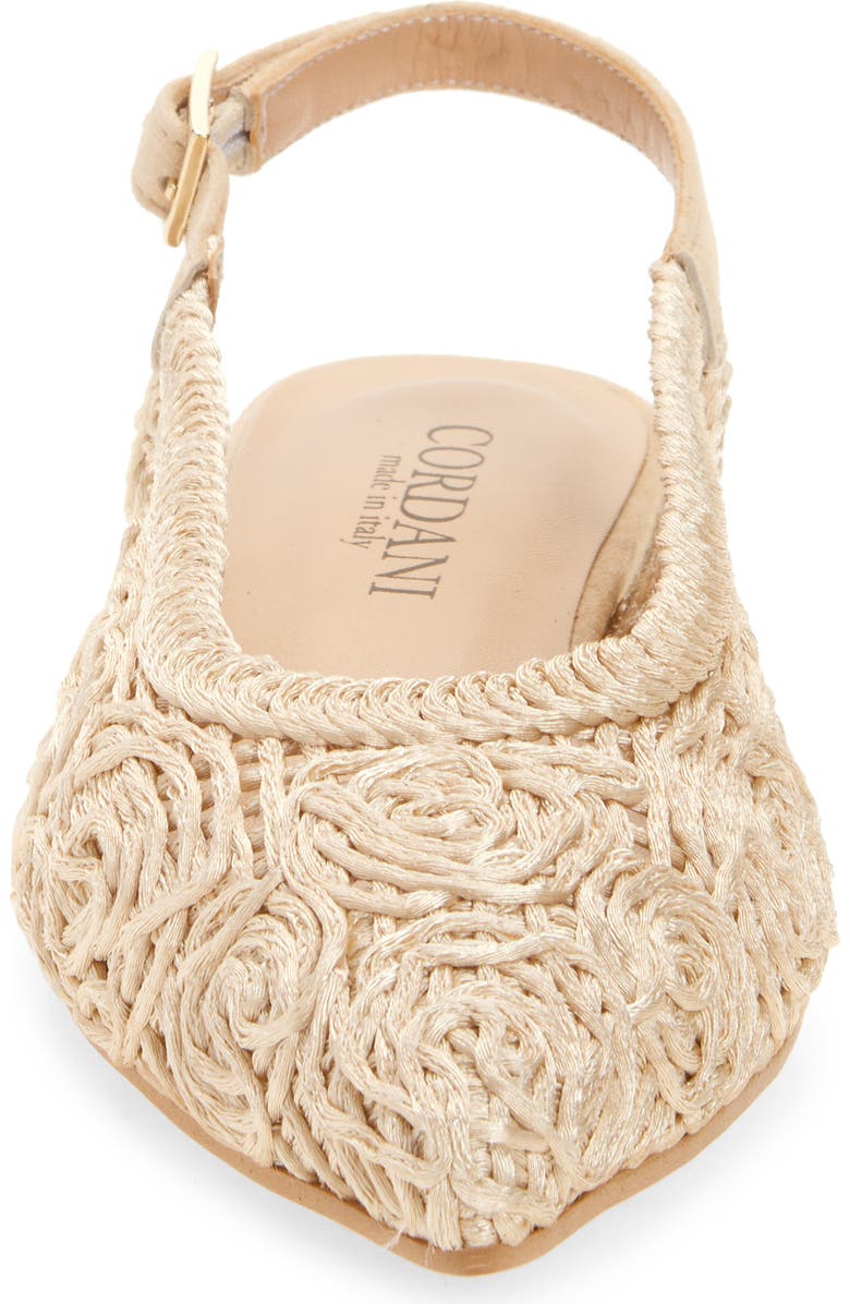 Cordani Nika Slingback Woven Raffia Flat, Alternate, color, Beige