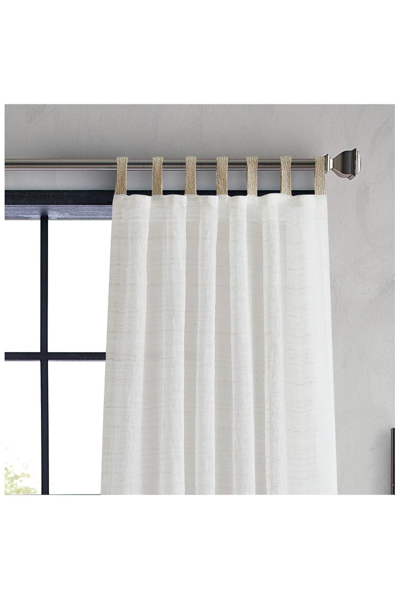 Antigua Set of 2 Jute Tab Curtain Panels, Alternate, color, LINEN
