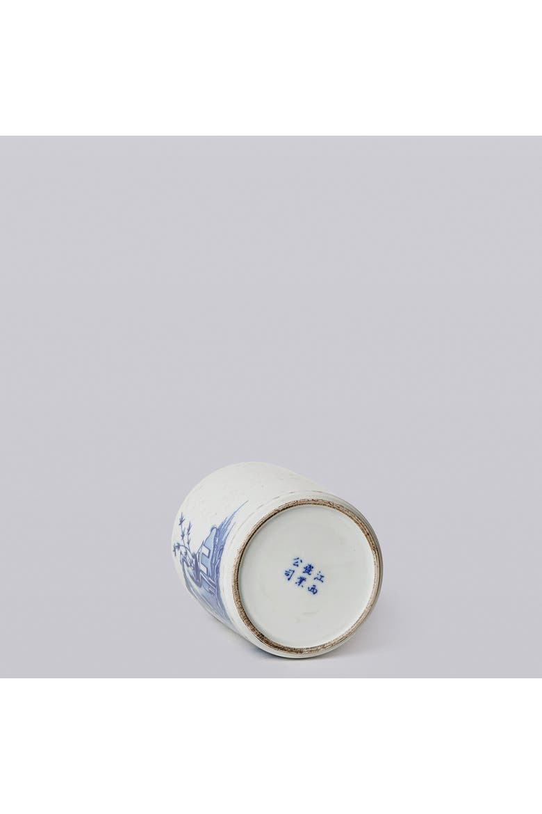 Tiny Porcelain Shepherd Cachepot, Alternate, color, Blue + White