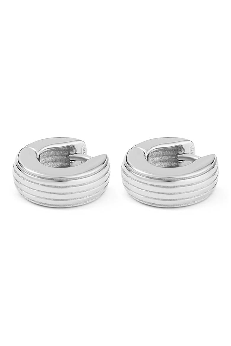 Slim Aurelia Huggie Hoop Earrings, Alternate, color, SILVER