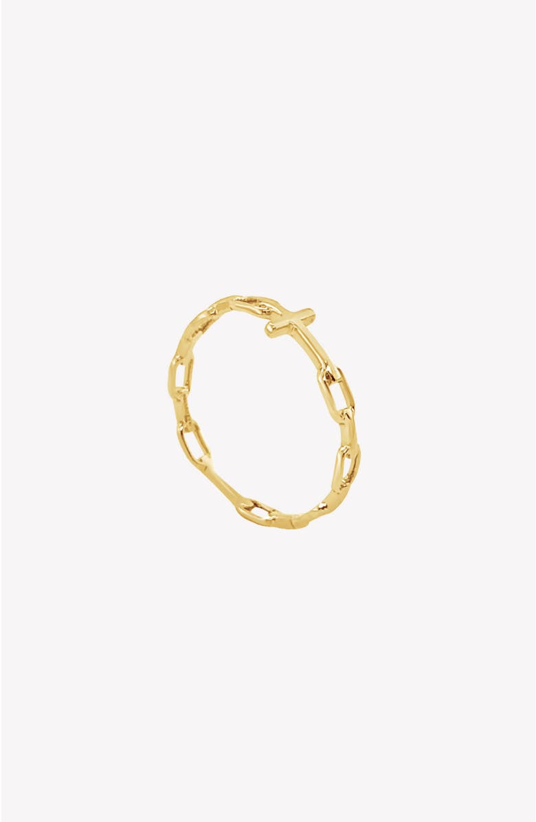Rizen Jewelry Chain Breaker Cross Ring, Alternate, color, 18K Gold Plated