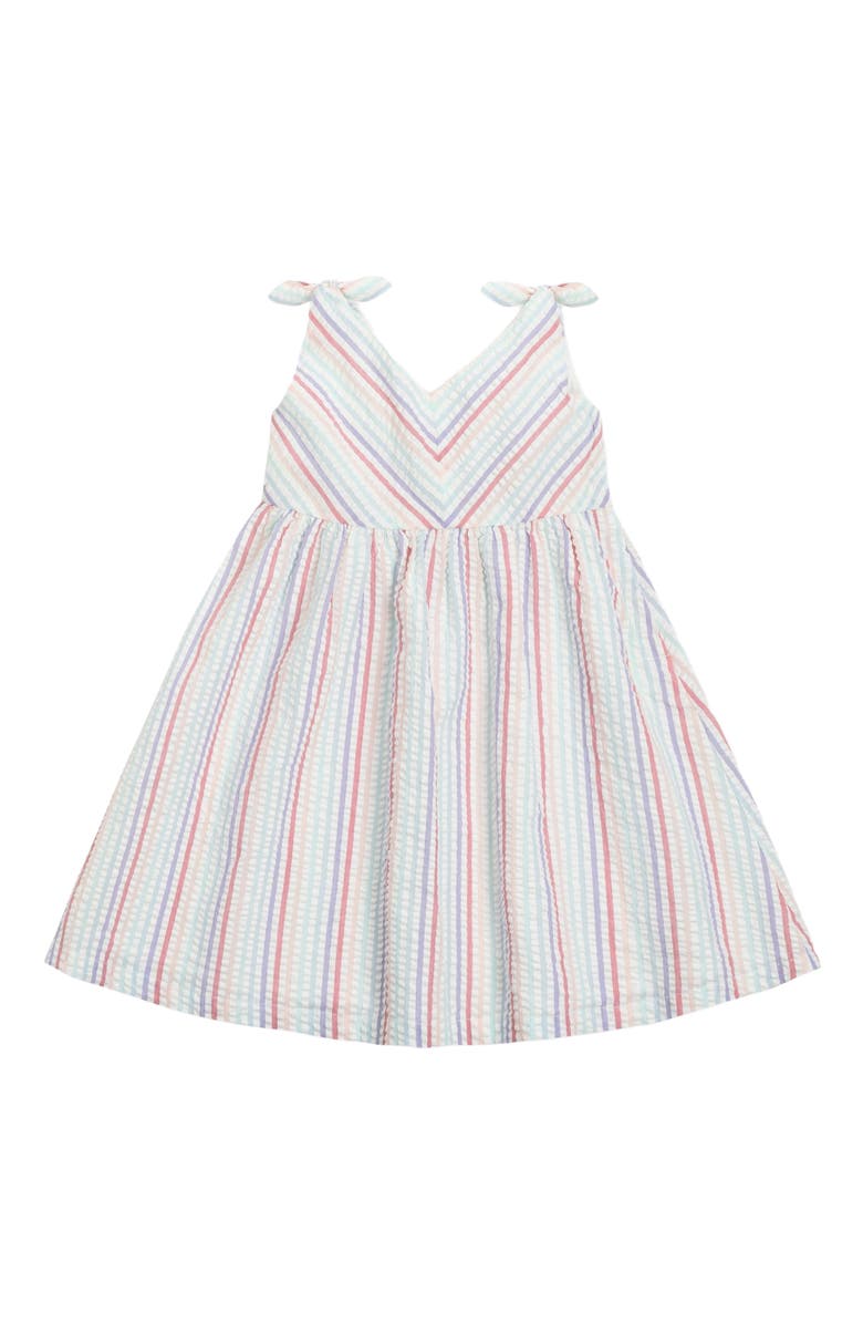 Hope & Henry Girls' Organic Seersucker Bow Shoulder Dress, Toddler, Alternate, color,