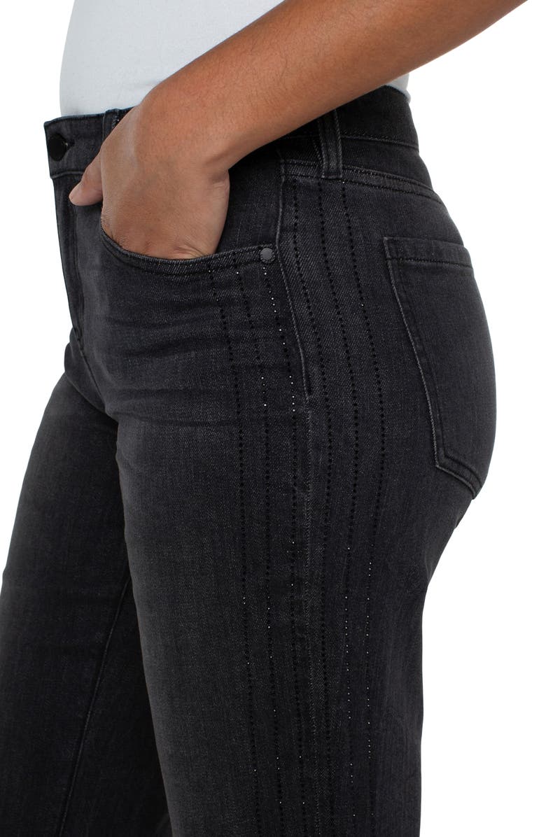 Liverpool Los Angeles Kennedy Ripped Fray Hem Crop Straight Leg Jeans, Alternate, color, 