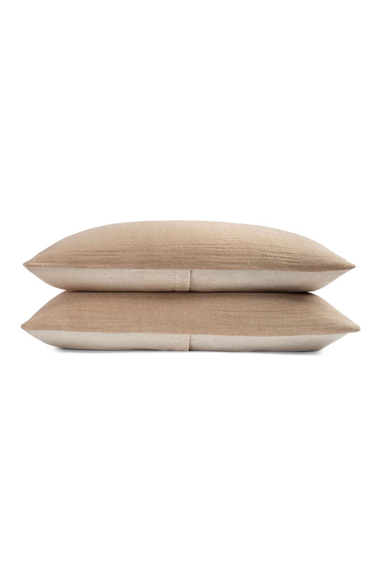 Sand Cotton & Linen Set of 2 Pillow Shams, Main, color, SAND