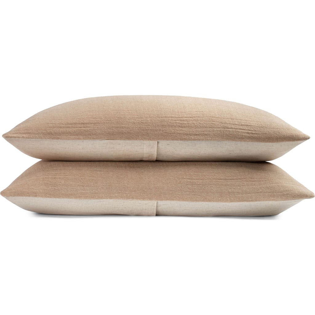 Crane Air Sand Cotton & Linen Set Of 2 Pillow Shams In Sand