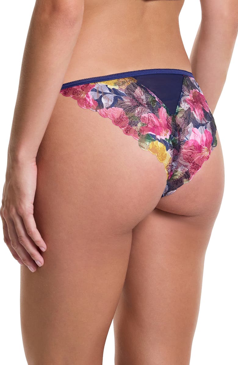 Hanky Panky Wildly Bloom Tanga, Alternate, color, Dark Sky Blue