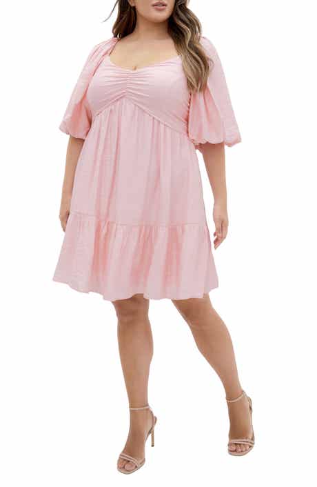 City Chic Mindy Puff Sleeve Dress