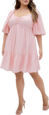 City Chic Mindy Puff Sleeve Dress