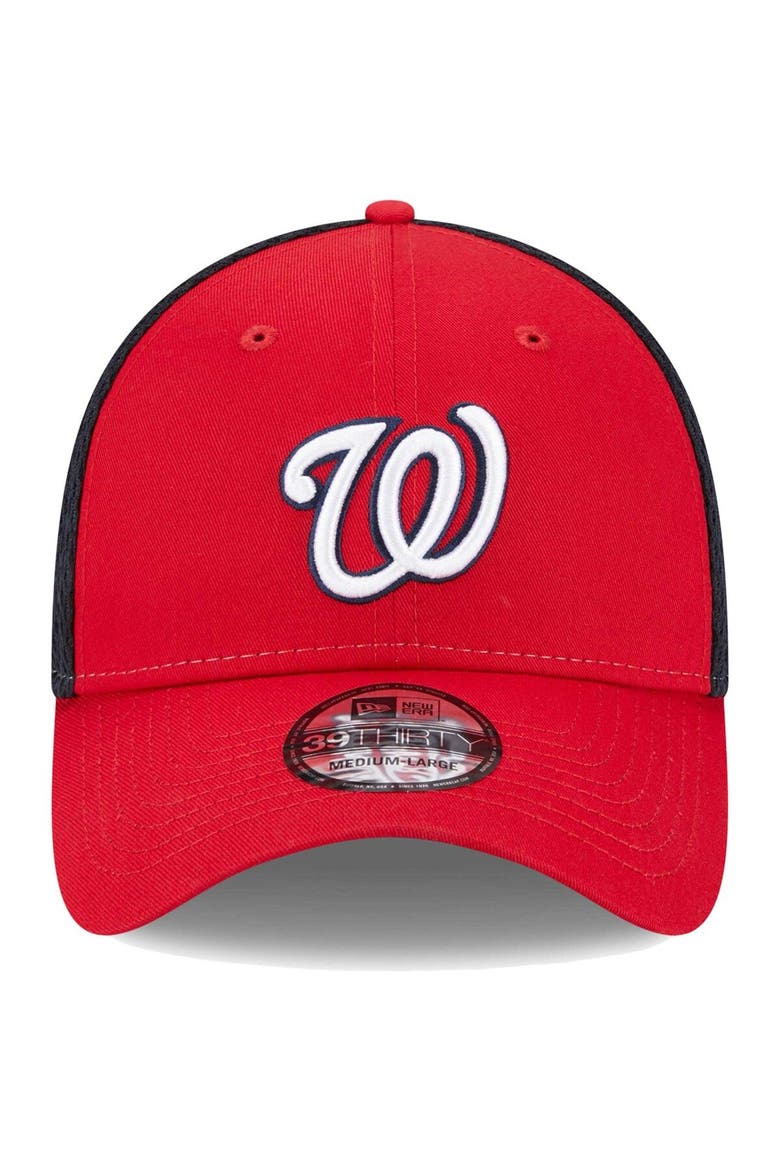 Men's New Era Red Washington Nationals Team Neo 39THIRTY Flex Hat, Alternate, color, Red
