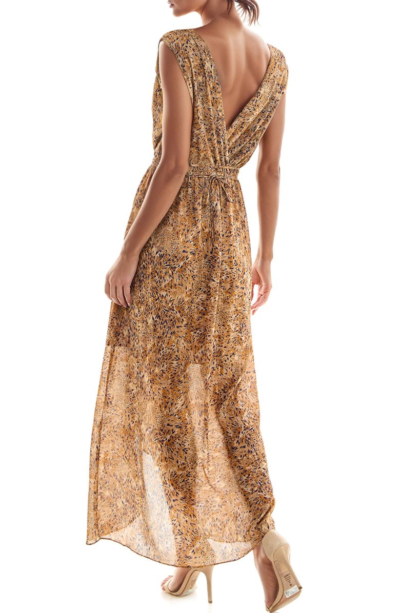 Socialite Abstract Print Chiffon High-Low Dress, Alternate, color, 