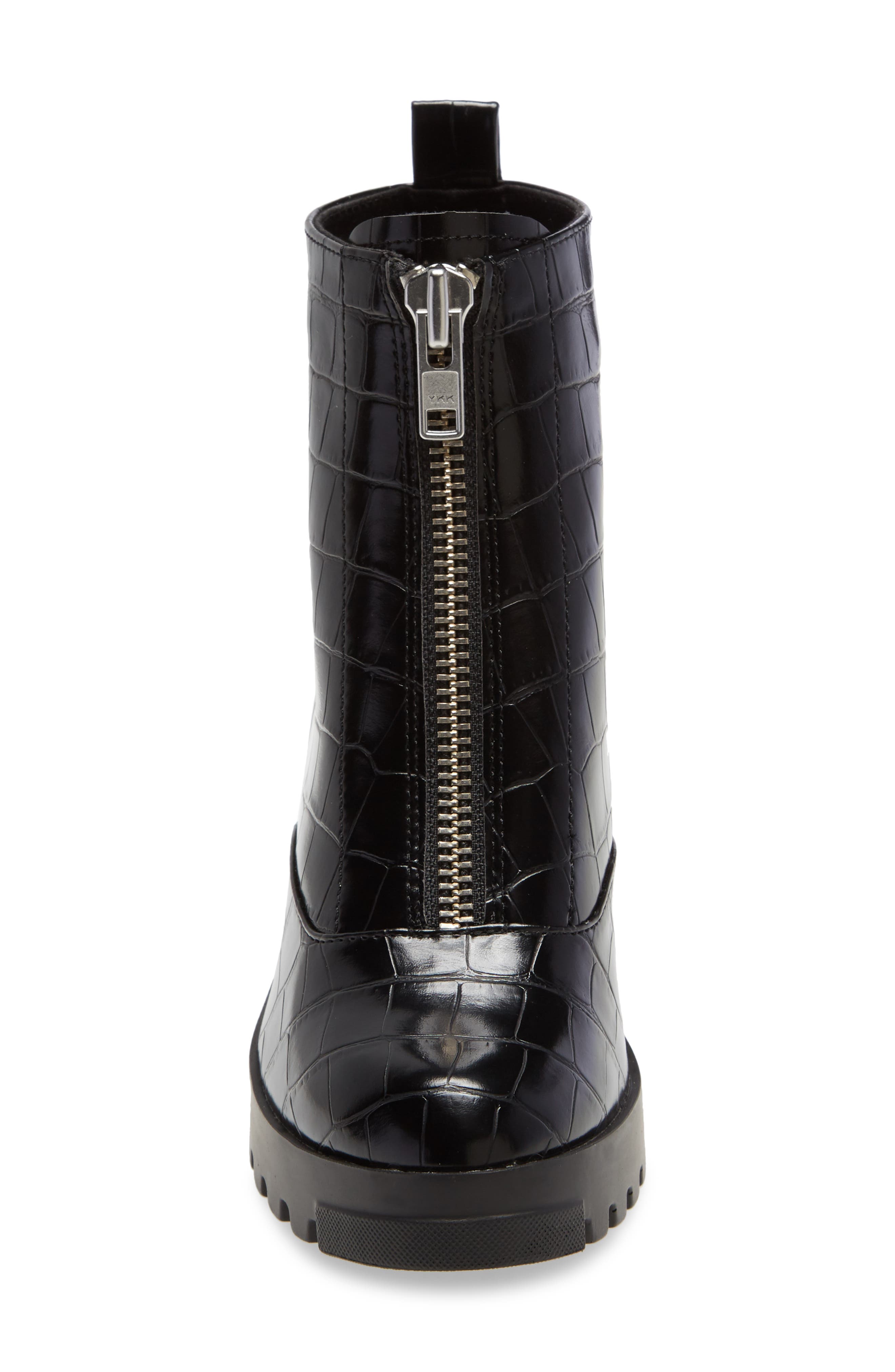 Marley Front Zip Bootie, Alternate, color, BLACK CROC