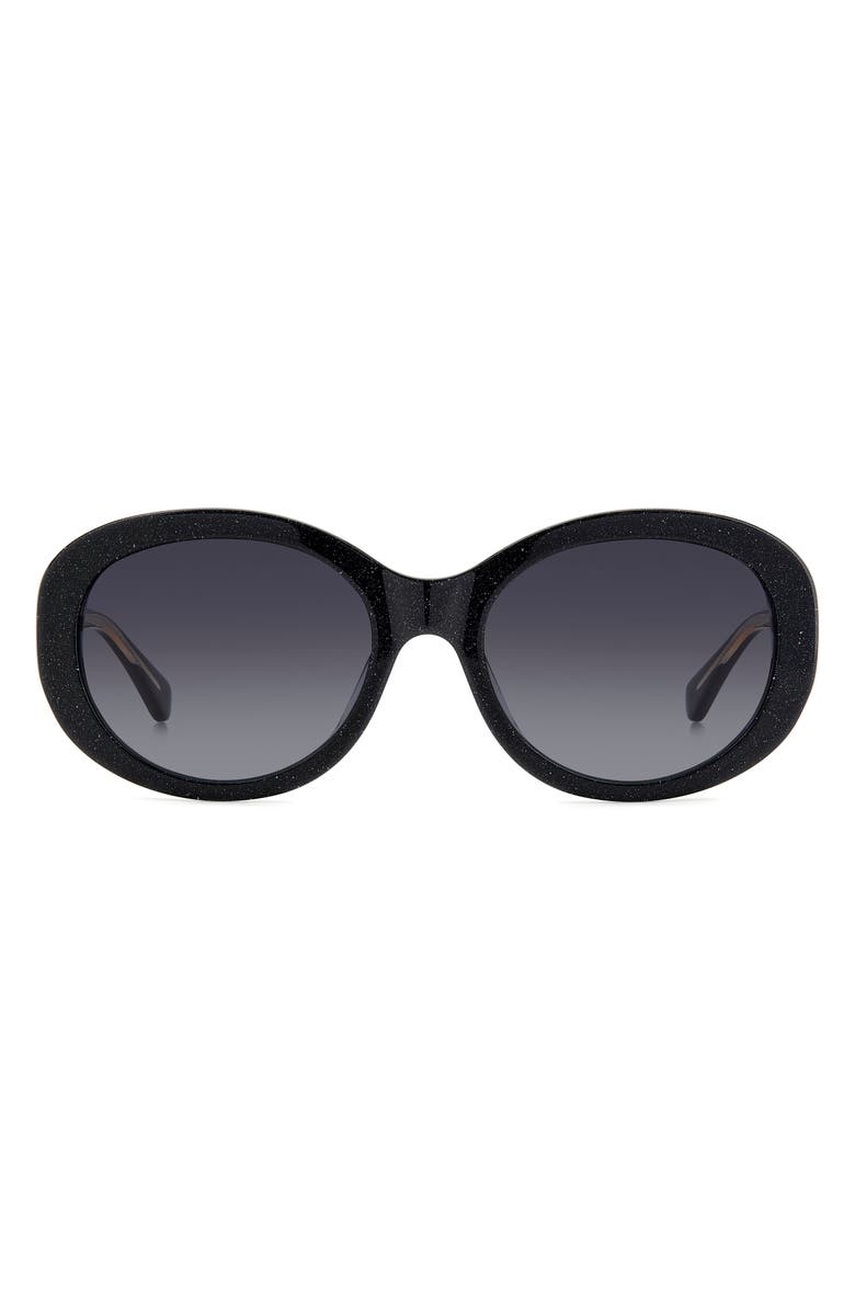 Kate Spade New York avah 56mm gradient round sunglasses, Main, color, Black/ Grey Shaded