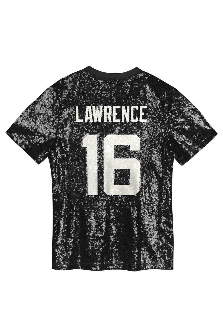 Girls Youth Trevor Lawrence Black Jacksonville Jaguars Sequin V-Neck Fashion Jersey, Alternate, color, Black