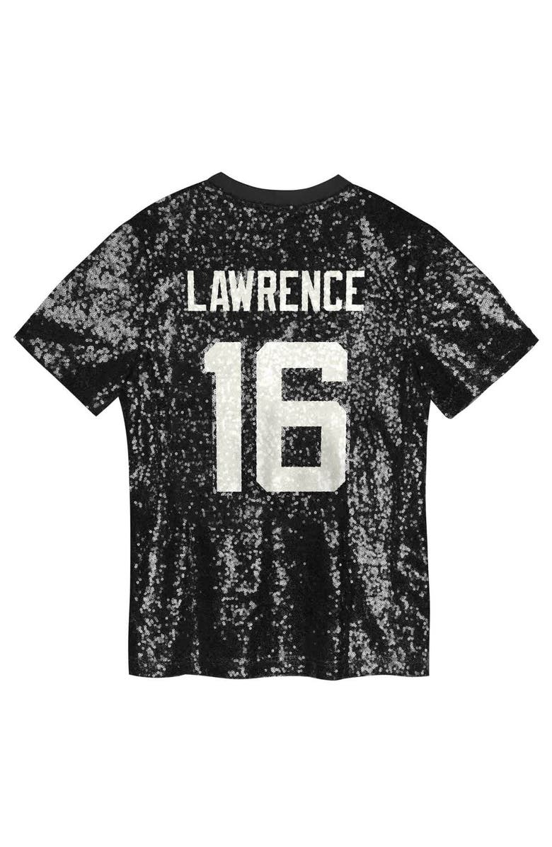 Outerstuff Girls Youth Trevor Lawrence Black Jacksonville Jaguars Sequin V-Neck Fashion Jersey, Alternate, color, Black