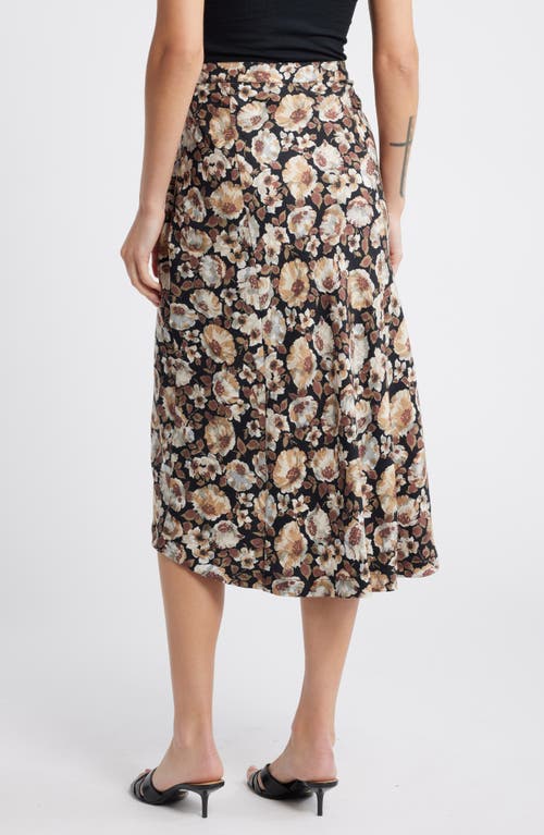 NATION LTD NATION LTD BELINDA PRINT BUTTON MIDI SKIRT