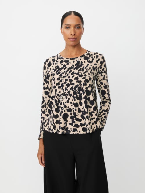 Masai Copenhagen Badisna Long Sleeve Animal Print Blouse In Brown