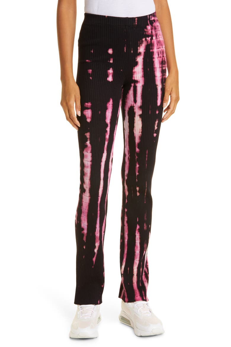 The Ibiza Rib Knit Stretch Cotton Pants, Main, color, LYCHEE STRIPE