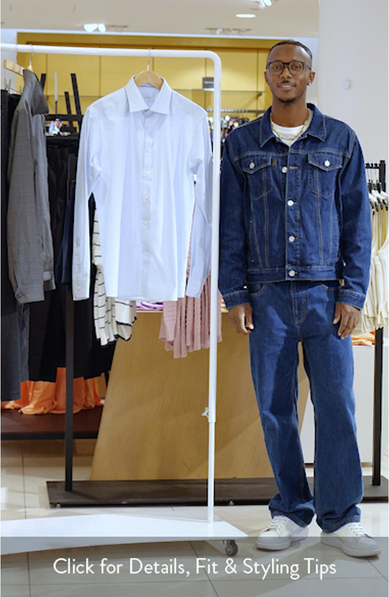 Slim Fit Check Cotton Twill Dress Shirt, sales video thumbnail