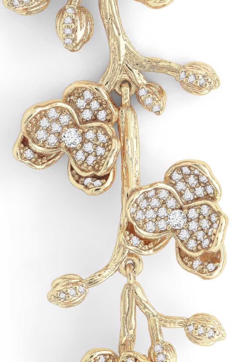 Anabel Aram Jewelry Orchid Pavé Dangle Drop Earrings, Alternate, color, Gold/ Crystal