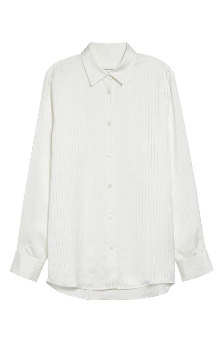 GIA STUDIOS Nicole Jacquard Stripe Button-Up Shirt, Alternate, color, Off White