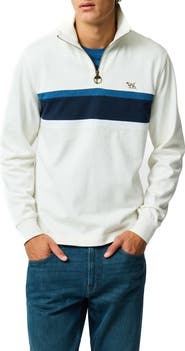 Rodd & Gunn Chesterfield Chest Stripe Quarter Zip Long Sleeve Polo