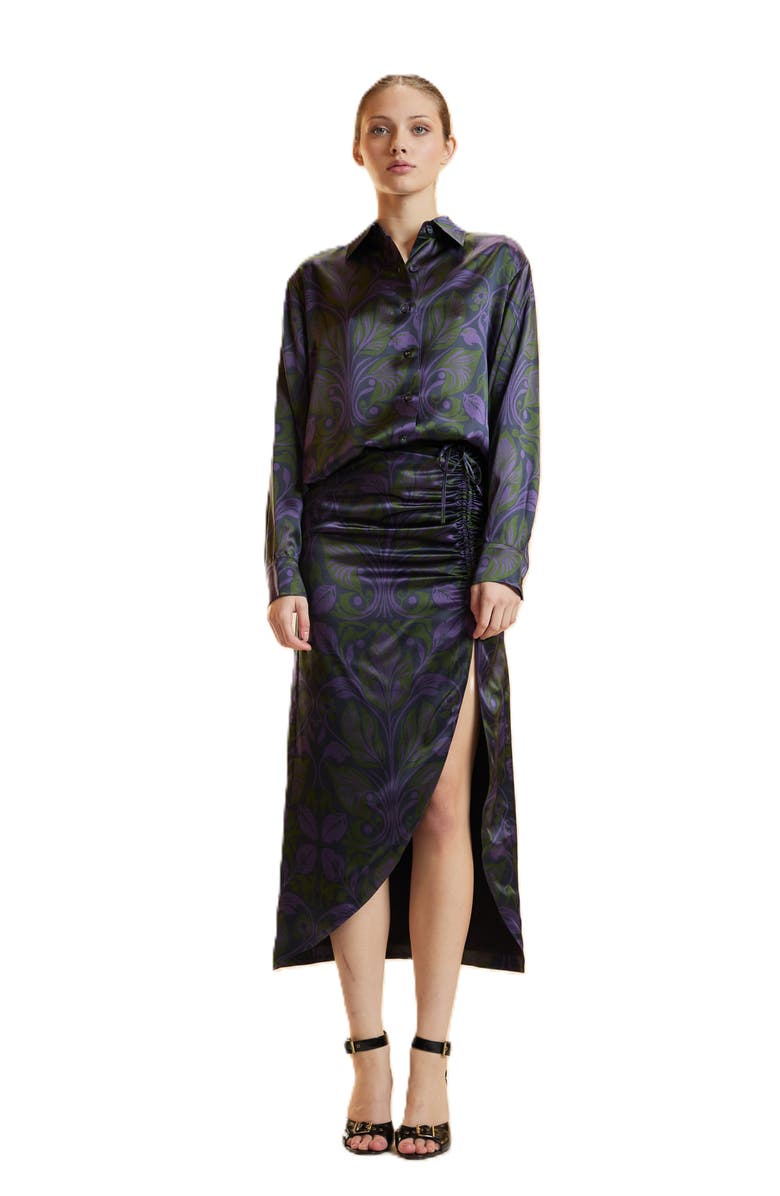 Cynthia Rowley Collectible Silk Shirt, Main, color, Purple Multi